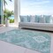 Homeroots 8' X 10' Aqua Teal Blue And Ivory Medallion Washable Indoor Outdoor Area Rug 589029 - alternate 5