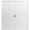 Vdomdoors Sliding Closet Double Bi-fold Doors 72 x 80 inches, Mela 0716 Painted White, Sturdy Tracks Moldings MELA0716DBF-BEM-72 x 80 (4* 18x80) - alternate 1