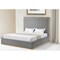 Homeroots Gray Solid Wood King Upholstered Velvet Bed 544798 - alternate 1