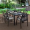 Leisuremod Chelsea Modern Patio Dining Armchair in Aluminum with Removable Cushions, Light Grey, 4PK CC20BL-LGR4 - alternate 4