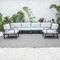 Leisuremod Hamilton 6-Piece Aluminum Patio Conversation Set with Cushions, Light Grey HSBL-6LGR - alternate 6