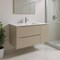 Homeroots 40" Taupe Wood Floating Bathroom Vanity With White Sink And Two Drawers 624125 - alternate 4