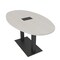 Skutchi Designs Boval Conference Table With Power, 36 in W, 72 in L, Ivory HAR-BOVL-36X72-DOU.BK-K458-EBLK - alternate 1