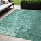 Homeroots 5' X 8' Teal Blue Ikat Washable Indoor Outdoor Area Rug 577002 - alternate 1