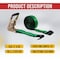 Mytee Products 2 inx30 ft Green Ratchet Straps w/ Flat Hooks 3333 # WLL Hi Visibility Tie Down, 4PK RS230Gx4 - alternate 4