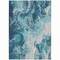 Homeroots 5' X 8' Teal Blue And Ivory Abstract Washable Indoor Outdoor Area Rug 617801 - alternate 4