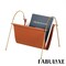 Fabulaxe 12-in Gold-Tone Metal Frame  with Brown Leatherette Sling Magazine Holder for Living Rooms, Home QI004741 - alternate 1