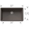 Blanco Precis Super Single Bowl, Volcano Gray 443121 - alternate 7