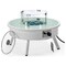 Leisuremod Walbrooke Outdoor Patio Aluminum Round Fire Pit Side Table with Lid and Fire Glass, White WW-29-GL - alternate 1