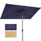 Homeroots 10ft Navy Polyester Rectangular Tilt Market Patio Umbrella With Stand 485612 - alternate 4