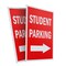 Signmission Student Parking With Arrow, Plastic Signs Only 24 Inch x 36 Inch, Corrugated Plastic, 2PK CSB-2436-2PACK-StudentParkingWithArrow - alternate 1