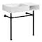 Kingston Brass 36" Solid Surface Console Sink with Stainless Steel Legs, 8-Inch, 3-Hole, Matte White/Matte Black KVPB3368SQA80 - alternate 1