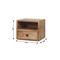 Homeroots 12" Oak Solid Wood One Drawer Floating Nightstand 722527 - alternate 3