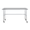 Amgood 18in D x 72in L Stainless Steel Open Base Table, 3in Casters AMG WT-1872-RCB-WHEELS-Z - alternate 5