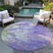 Homeroots 8' Purple Lilac And Artichoke Green Round Abstract Washable Indoor Outdoor Area Rug 582178 - alternate 5