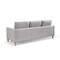 Homeroots 87" Light Gray Polyester Blend Sofa With Ottoman With Natural Legs 544961 - alternate 6