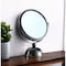 Homeroots 9" Black Round Metal Framed Makeup Shaving Tabletop Mirror 468358 - alternate 3