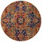 Homeroots 8' Round Red Orange and Blue Round Oriental Washable Non Skid Indoor Outdoor Area Rug 563786 - alternate 7