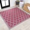 Jonathan Y Trebol Moroccan Trellis Textured Weave Fuchsia/Light Gray 5 ft Square Indoor/Outdoor Area Rug SMB109H-5SQ - alternate 1