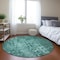Homeroots 8' Teal Blue Round Ikat Washable Indoor Outdoor Area Rug 577003 - alternate 6