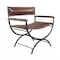 Homeroots 29" Brown and Black Metal And Genuine Leather Director's Chair 548250 - alternate 7
