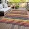 Homeroots 8' X 10' Granite Gray Copper And Yellow Striped Washable Indoor Outdoor Area Rug 598893 - alternate 8