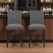 Homeroots Set of Two 26" Gray and Black Wood and Fabric Counter Height Bar Chairs 564783 - alternate 1