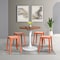 Leisuremod Tresse Stackable Plastic Square Dining Stool with Wicker Seat, Orange TS12OR - alternate 4