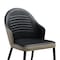 Armen Living Rocco Upholstered Dining Chair in Taupe Gray and Black Faux Leather w Black Metal Legs - Set of 2 LCROSITAGRYBLK - alternate 6