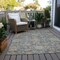 Homeroots 10' X 14' Denim Blue Brown And Beige Damask Washable Indoor Outdoor Area Rug 603850 - alternate 6
