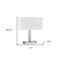 Homeroots 21" Nickel Metal Two Light Desk USB Table Lamp With White Shade 524760 - alternate 3