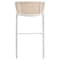 Leisuremod Ervilla Wicker Bar Stool with Fabric Seat and White Powder Coated Steel Frame, Beige EBW-31BG - alternate 8