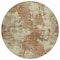 Homeroots 8' Terra Cotta And Beige Round Abstract Washable Indoor Outdoor Area Rug 630713 - alternate 4