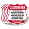 Signmission Restricted Area Shield Sign Customers Du, 4 inch X 4 inch, Vinyl Decal, 5PK SHI-D-5PACK-4-458 - alternate 1