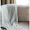 Homeroots 55" X 70" Sage and Ivory Woven Cotton Herringbone Plush Throw Blanket 474029 - alternate 4