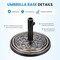Simple Deluxe 17.72' 24.2 lbs Market Heavy Duty Umbrella Round Stand Base for Patio, Outdoor, Deck, Lawn, Garden,  LGBRLABASERESINROUND22 - alternate 4