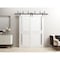 Sartodoors Sliding Closet Barn Bypass Doors 60 x 96in, White Silk W/ Frosted Glass, Sturdy 6.6ft Rails VEREGIO7288BBB-WS-6096 - alternate 7
