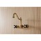 Kingston Brass Two-Handle Wall Mount Tub Faucet, Antique Brass KS1023PKX - alternate 4