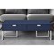 Homeroots 46" Navy Blue And Silver Metallic Stainless Steel Coffee Table With Two Drawers 543873 - alternate 1