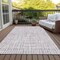 Homeroots 10' X 14' Lilac Purple And Ivory Striped Washable Indoor Outdoor Area Rug 583443 - alternate 8