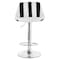Elama 2 Piece Adjustable Faux Leather Bar Stool in Striped Black and White with Chrome Base ELM-704B-BLK-WHT - alternate 8