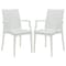 Leisuremod Weave Mace Indoor/Outdoor Arm Chair, White, 2PK MCA19W2 - alternate 1