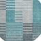 Homeroots 8' Teal Blue Aqua And Gray Round Striped Washable Indoor Outdoor Area Rug 581715 - alternate 5