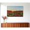 Homeroots 24" Red Blue And Gold Solid Wood and Acrylic Silent Poppies Floral Wall Clock 626579 - alternate 1