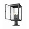 Z-Lite Hartwell 4-Light Outdoor Pier Mounted Fixture, 10 in W x 24.75 H, Sand Black 5019PHBR-533PM-BK - alternate 5