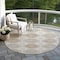 Homeroots 8' Ivory And Brown Round Floral Washable Indoor Outdoor Area Rug 610753 - alternate 6