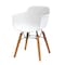 Homeroots Set Of Four White And Brown Heavy Duty Plastic And Wood Juvenile Side Chairs, 4PK 554664 - alternate 1