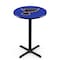 Holland Bar Stool Co 42" Blk Wrinkle St Louis Blues Pub Table, 36" dia. Top L211B4236STLBlu - alternate 1