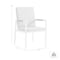 Armen Living Crown White Aluminum and Teak Outdoor Dining Chair with Light Gray Fabric - Set of 2 LCCRCHWH - alternate 7