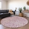 Homeroots 8' Plum And Ivory Round Abstract Washable Indoor Outdoor Area Rug 599006 - alternate 6
